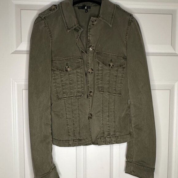 PAIGE Pacey Collared Jacket – Vintage Ivy Green, Size Small, like new - Picture 1 of 3